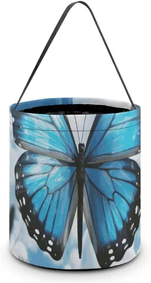 Halloween Tote Candy Bag Blue Butterfly And Clouds Candy Basket Candy Bucket Halloween Party Favors for Kids