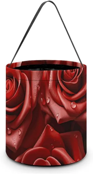 Halloween Tote Candy Bag Many Red Roses Candy Basket Candy Bucket Halloween Party Favors for Kids