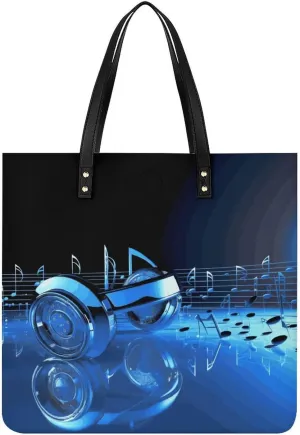 Handbags for WomenBlue MusicTrendy Vegan Leather Hobo Handbags,Women's Soft Bucket Bag For Women - Ladies Handbags For Work, Travel, Casual Use,Birthday Gifts