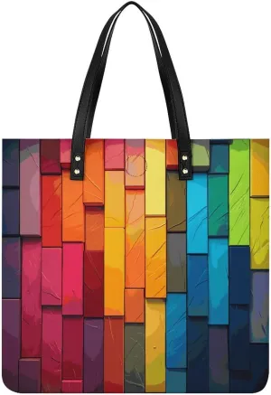 Handbags for WomenColorful BoardTrendy Vegan Leather Hobo Handbags,Women's Soft Bucket Bag For Women - Ladies Handbags For Work, Travel, Casual Use,Birthday Gifts