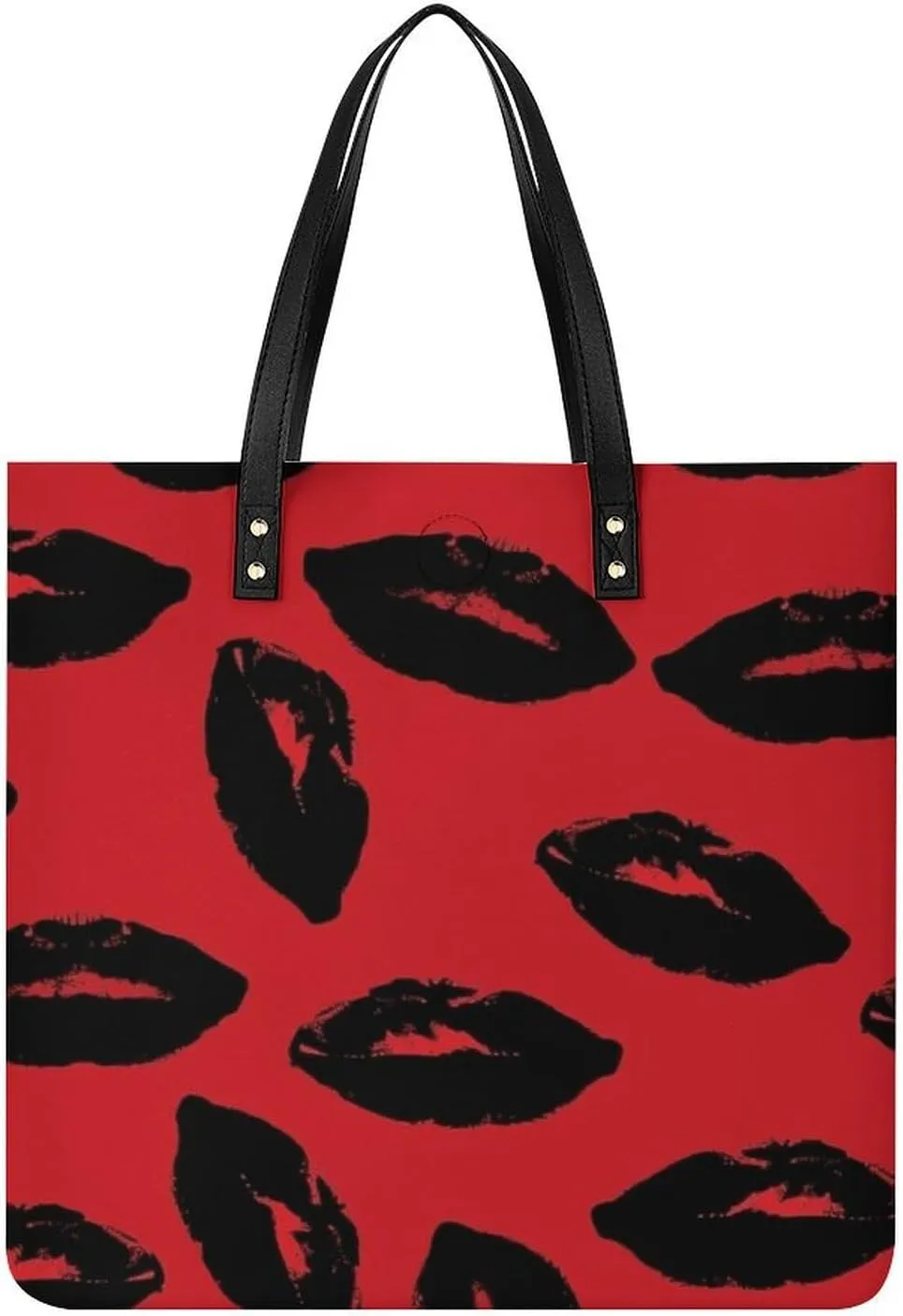 Handbags for WomenRed And Black LipsTrendy Vegan Leather Hobo Handbags,Women's Soft Bucket Bag For Women - Ladies Handbags For Work, Travel, Casual Use,Birthday Gifts