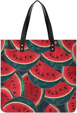 Handbags for WomenRed WatermelonTrendy Vegan Leather Hobo Handbags,Women's Soft Bucket Bag For Women - Ladies Handbags For Work, Travel, Casual Use,Birthday Gifts