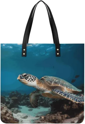 Handbags for WomenSea TurtleTrendy Vegan Leather Hobo Handbags,Women's Soft Bucket Bag For Women - Ladies Handbags For Work, Travel, Casual Use,Birthday Gifts