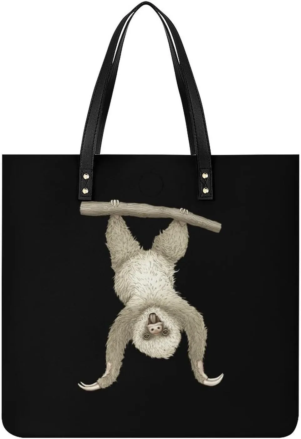 Hanging White Monkey Tote Bag Leather Handbags Large Shoulder Bag for College Work Travel Shopping