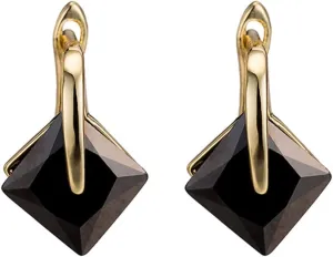 Happyyami Crawler Stud Earrings for Women Minimalist Zircon Earrings Black Pair for Everyday and Party