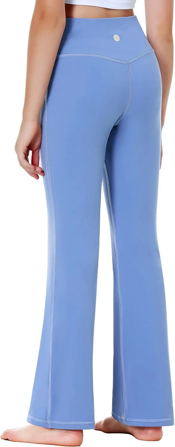 Heathyoga Girl's Yoga Pants Flare Leggings for Girls Crossover Sweatpants Bootcut Dance Pants Athletic Bell Bottoms