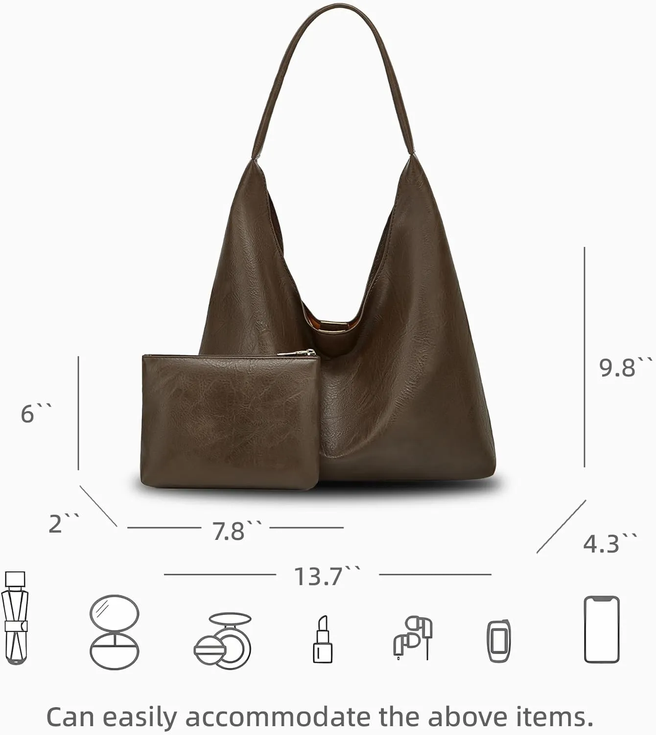 Hobo Bag Purses for Women Shoulder Bag Soft Vegan Crossbody Underarm Handbag Y2K Hobo Bag Commuting Bag