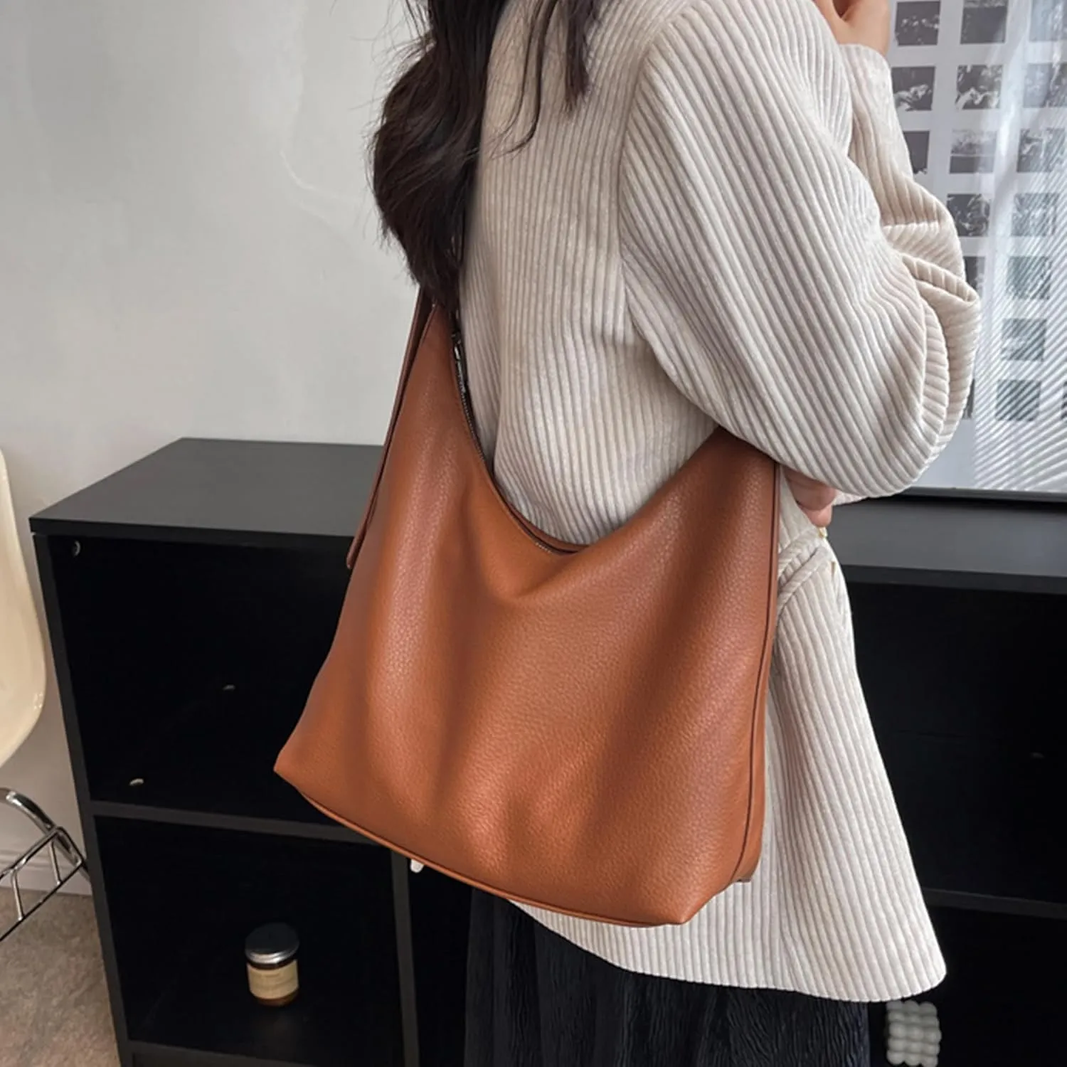 Hobo Bags for Women Soft PU Leather Shoulder Handbag Adjustable Strap Large Shoulder Purses and Handbags