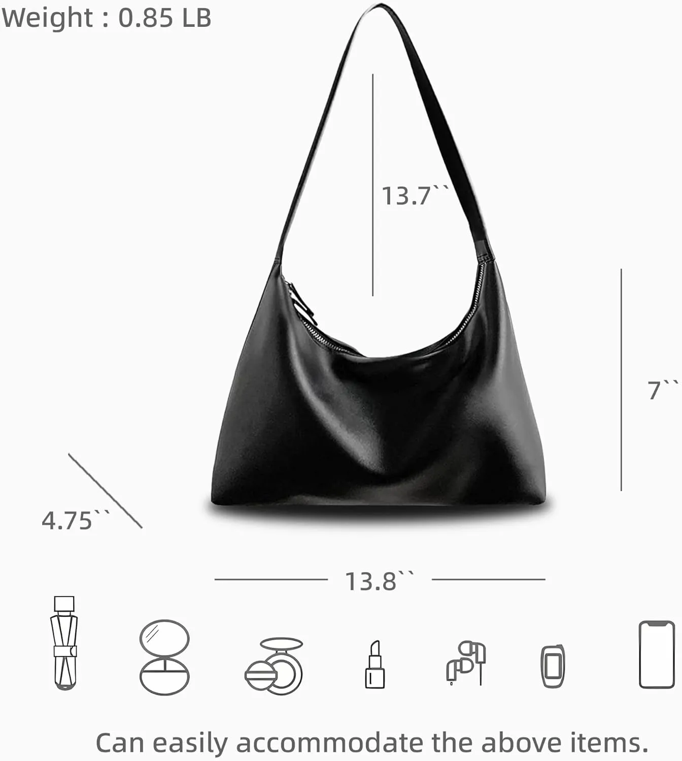Hobo Bags for Women Vintage Soft PU Leather Shoulder Handbag Leather Shoulder Bag Female Underarm Bag