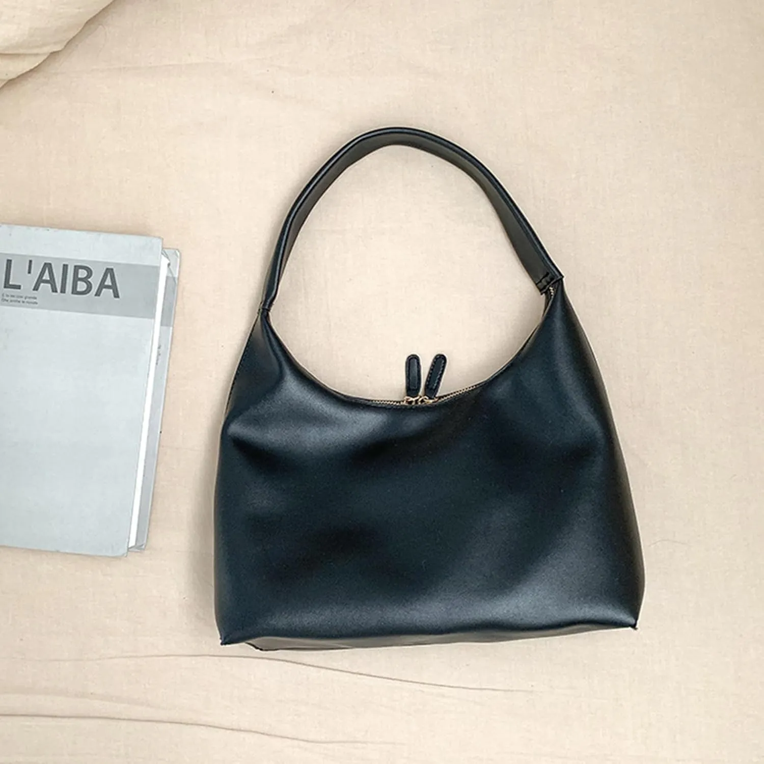 Hobo Bags for Women Vintage Soft PU Leather Shoulder Handbag Leather Shoulder Bag Female Underarm Bag