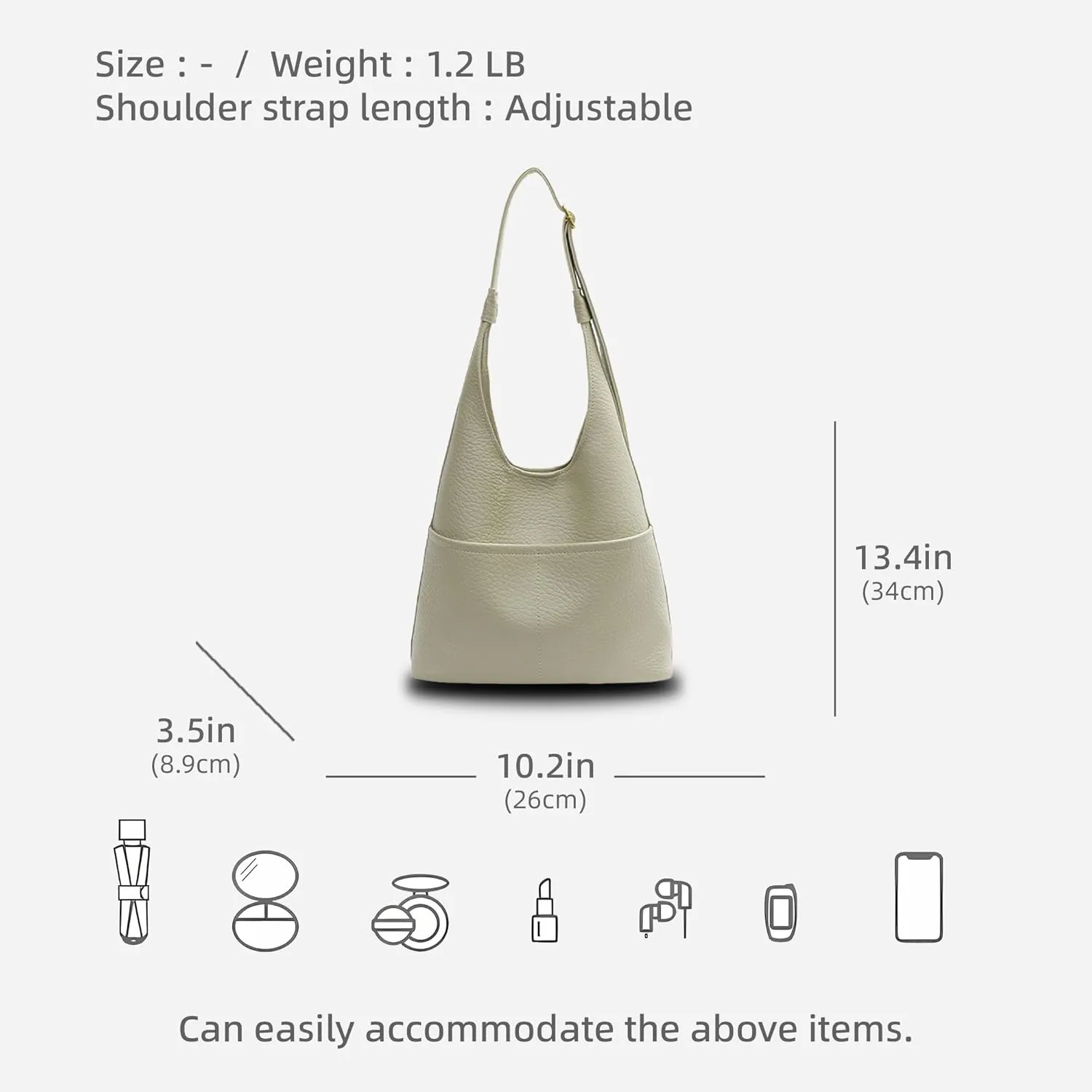 Hobo Bags Soft Leather Shoulder Bag for Women Large Capacity Crossbody Bag with Adjustable Strap Shoulder Handbag