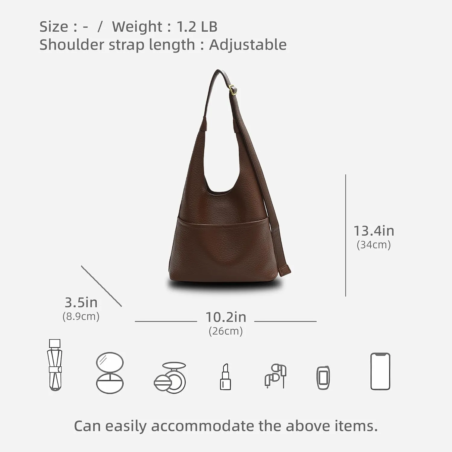 Hobo Bags Soft Leather Shoulder Bag for Women Large Capacity Crossbody Bag with Adjustable Strap Shoulder Handbag
