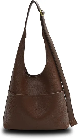 Hobo Bags Soft Leather Shoulder Bag for Women Large Capacity Crossbody Bag with Adjustable Strap Shoulder Handbag