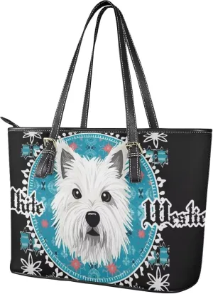 Hobo Tote Bag Purse for Women Boho Ethnic Cats Work Handbags with Zipper, Cow Spots Large Capacity Handle Totes