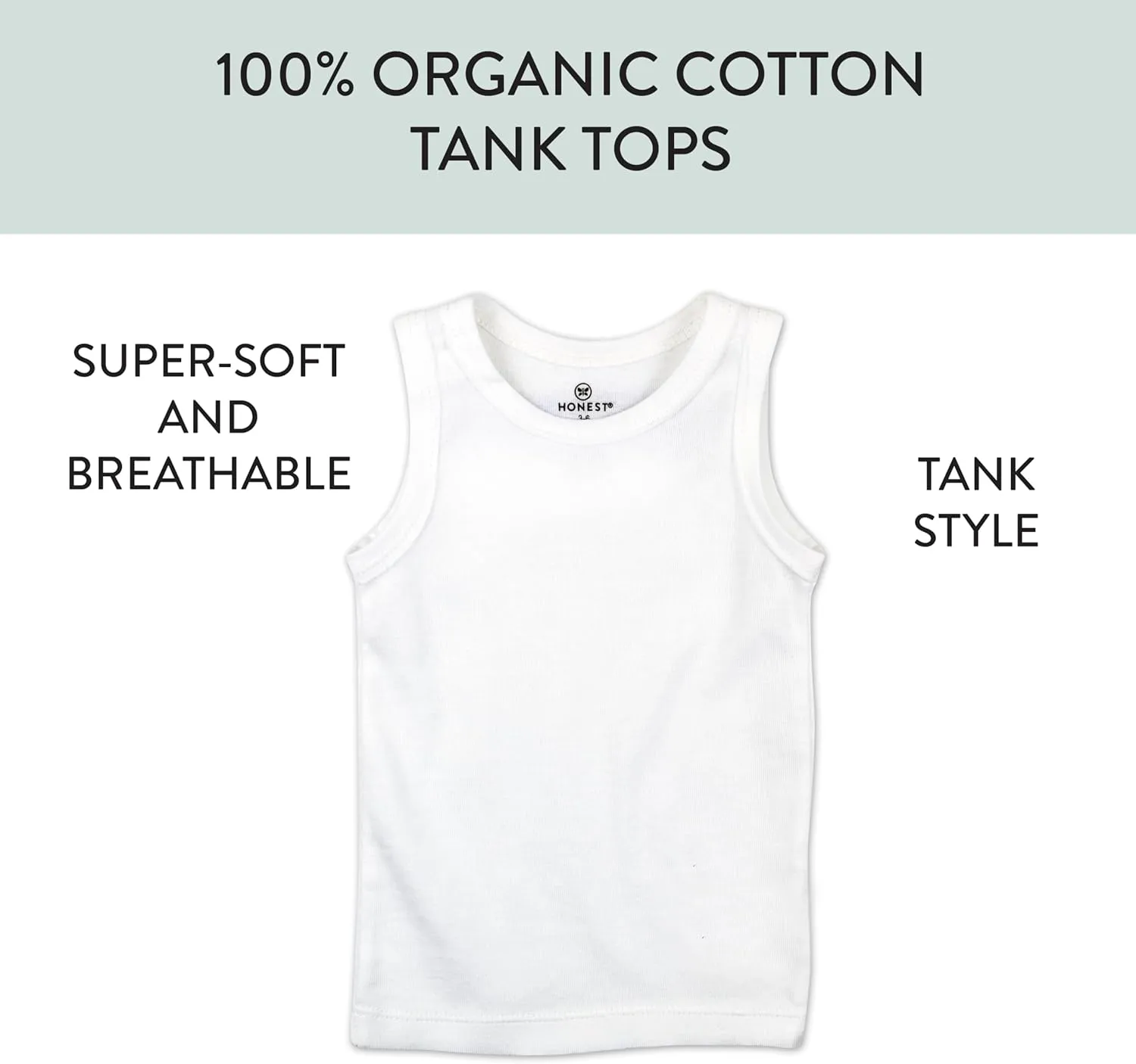 HonestBaby Infant and Toddler 100% Organic Cotton Sleeveless Muscle T-Shirts, Multipack
