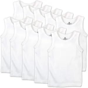 HonestBaby Infant and Toddler 100% Organic Cotton Sleeveless Muscle T-Shirts, Multipack