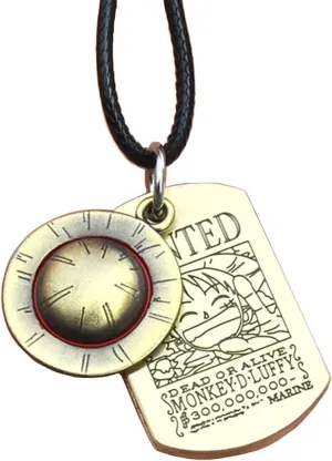 Hot Japan Anime One Piece Luffy Skeleton Pendant Necklace The Straw Hat Pirates Rope Chain Pendant Necklace Cosplay