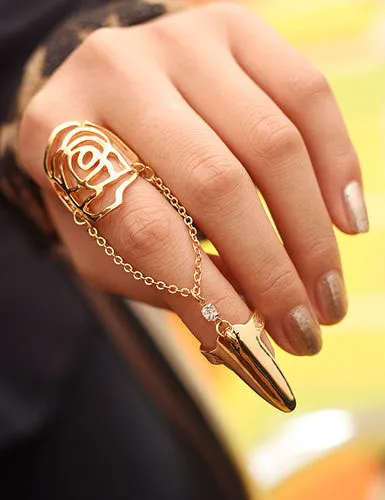 Hot Sell Beautiful Elegant Sparkling Alloy Nail Rings For Women and girls