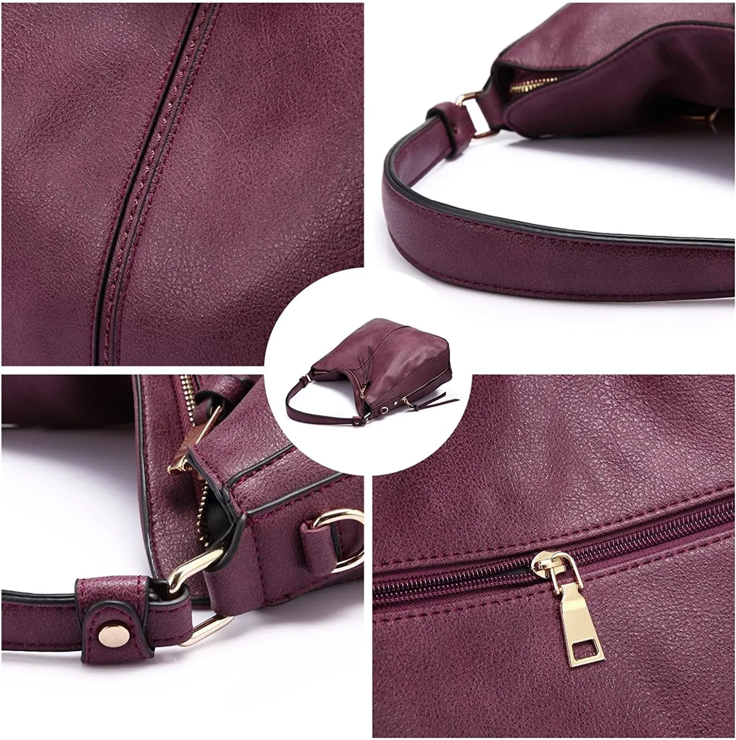 INOVERA Faux Leather Women Handbags Shoulder Hobo Bag Purse With Long Strap