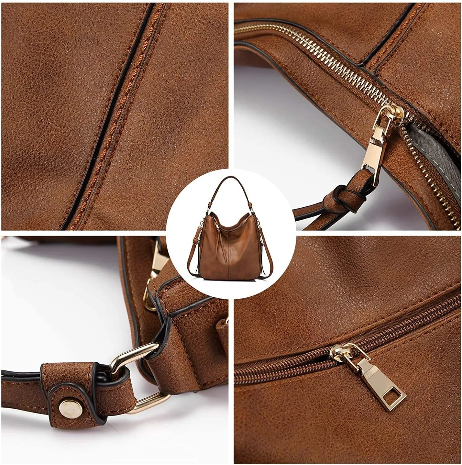 INOVERA Faux Leather Women Handbags Shoulder Hobo Bag Purse With Long Strap
