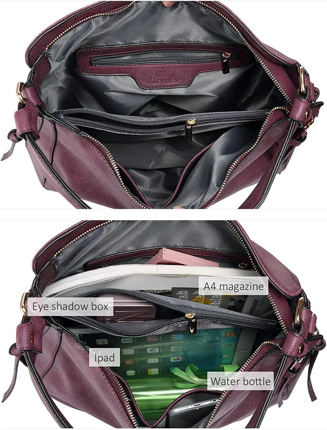 INOVERA Faux Leather Women Handbags Shoulder Hobo Bag Purse With Long Strap