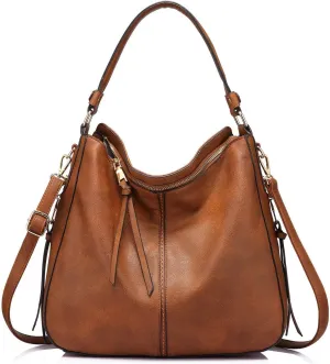 INOVERA Faux Leather Women Handbags Shoulder Hobo Bag Purse With Long Strap