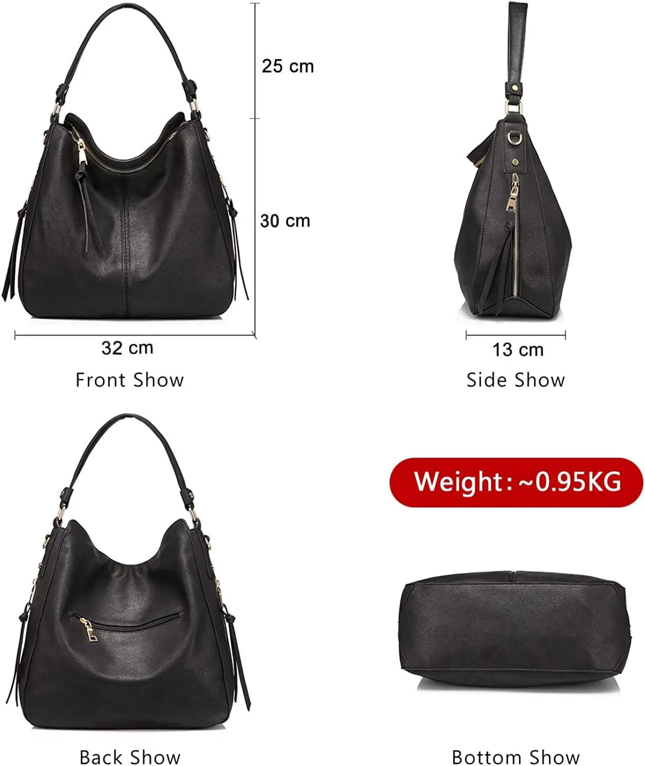 INOVERA Faux Leather Women Handbags Shoulder Hobo Bag Purse With Long Strap