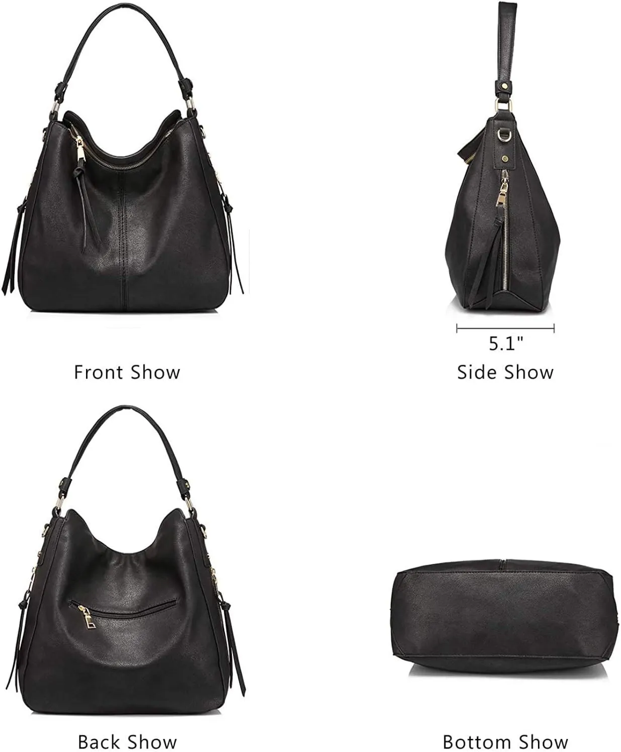 INOVERA Faux Leather Women Handbags Shoulder Hobo Bag Purse With Long Strap