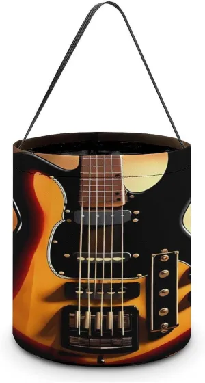 Instrumental Guitar Halloween Tote Candy Bag Candy Basket Candy Bucket Gift Bag for Halloween Party