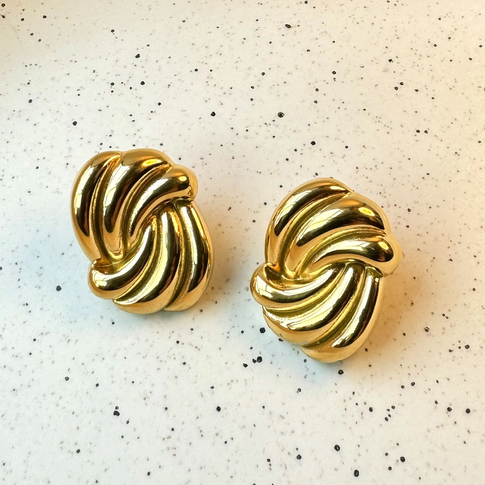 Intertwined Gold layered Stud Earrings