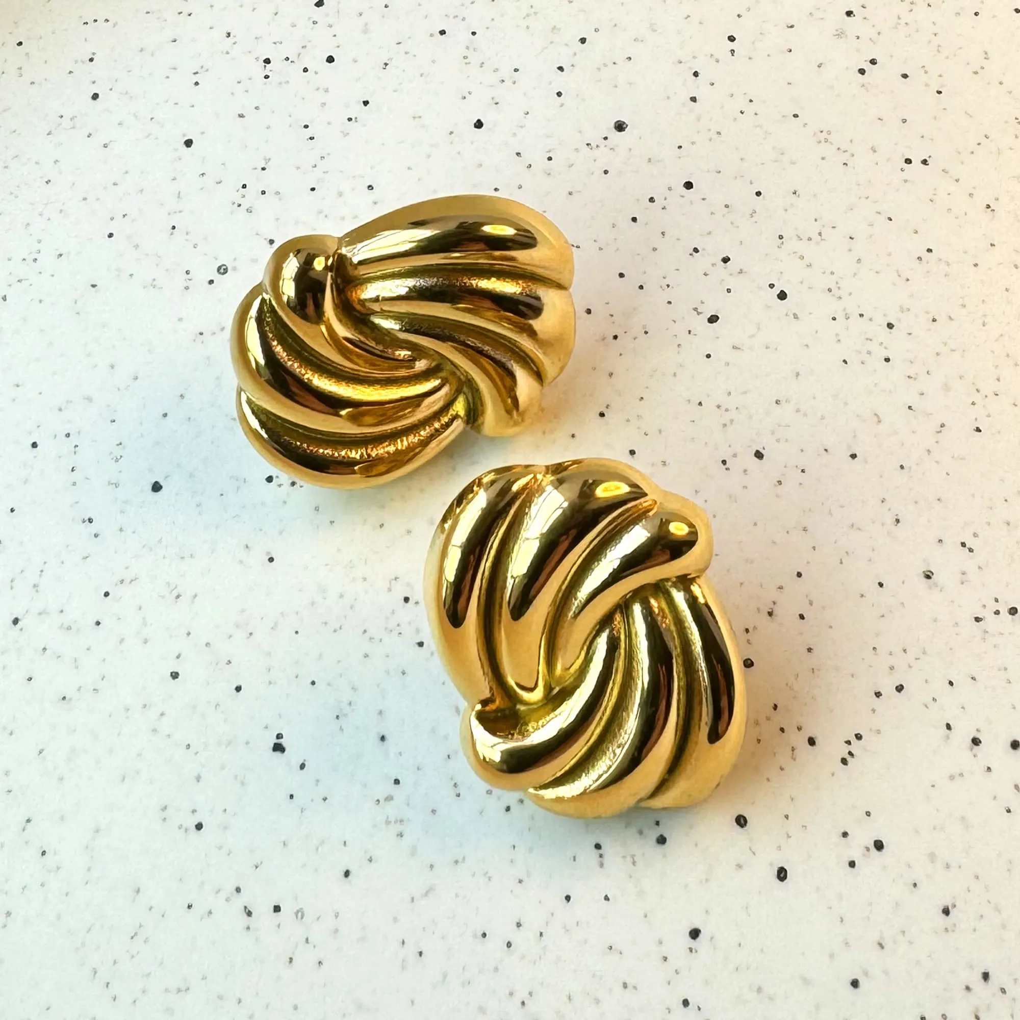 Intertwined Gold layered Stud Earrings