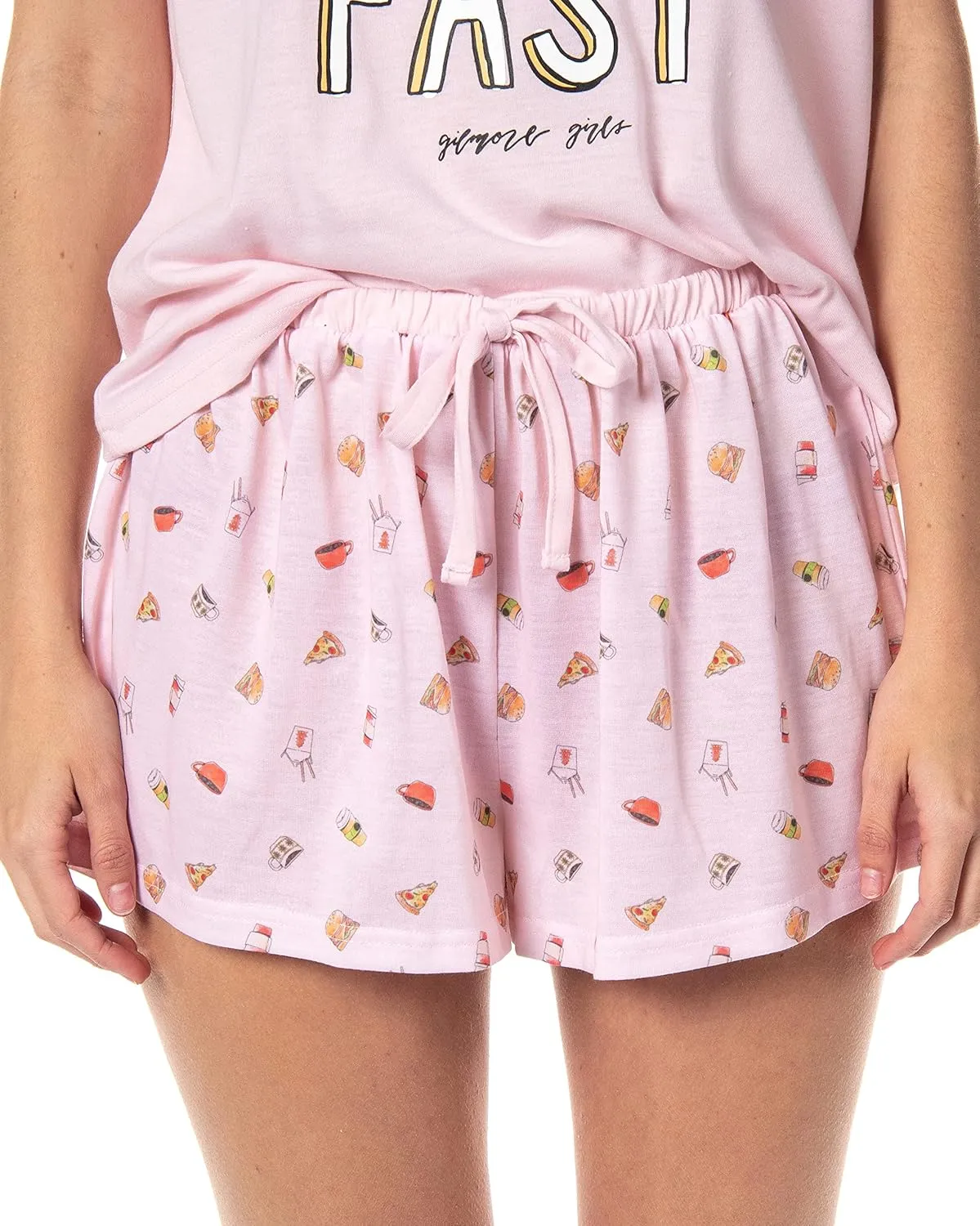 INTIMO Gilmore Girls Womens' Coffee Life's Short Talk Fast Sleep Pajama Set Shorts