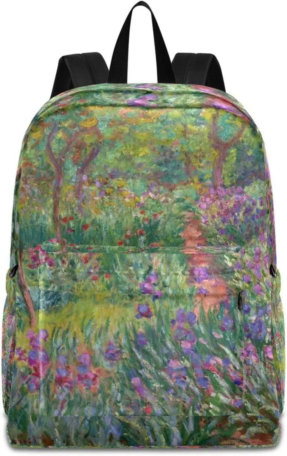 Iris Garden at Giverny Monet Backpacks For Teen Girls Boys School Bookbag