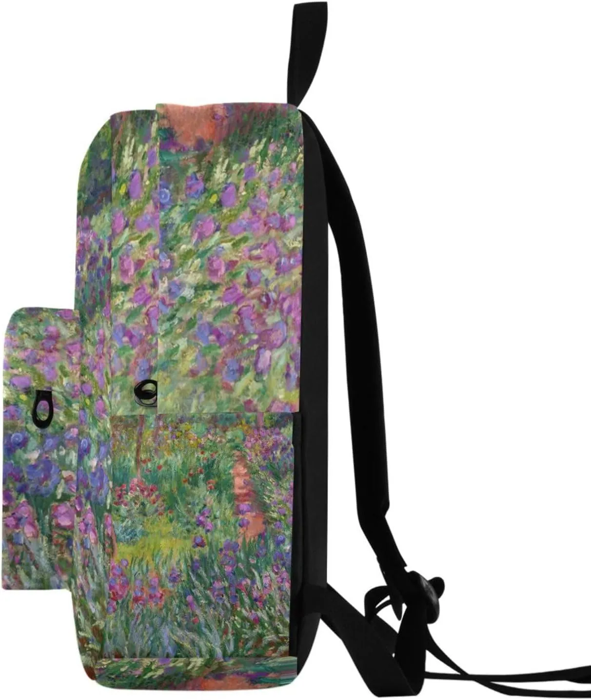 Iris Garden at Giverny Monet Backpacks For Teen Girls Boys School Bookbag
