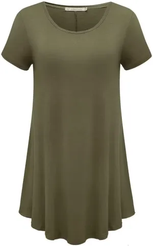 JollieLovin Women's Plus Size Tops Summer Tunic Short Sleeve Loose Fit T-Shirt to Wear with Leggings