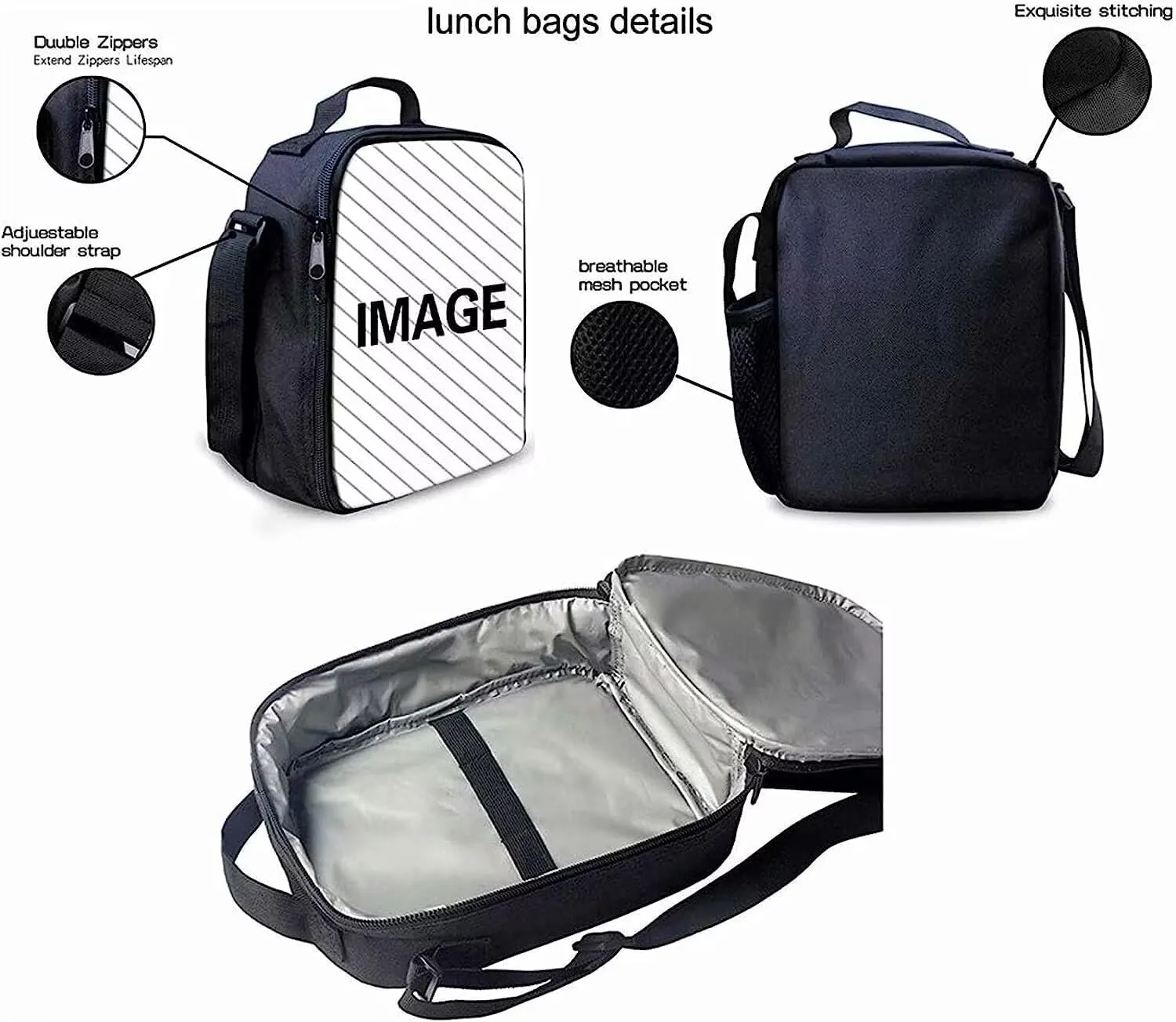 KEIAHUAN Boho Hummingbird Pattern Children School Backpack Satchel Backapck School Bag Storage for Elementary School with Lunch Bag Pencil Holder
