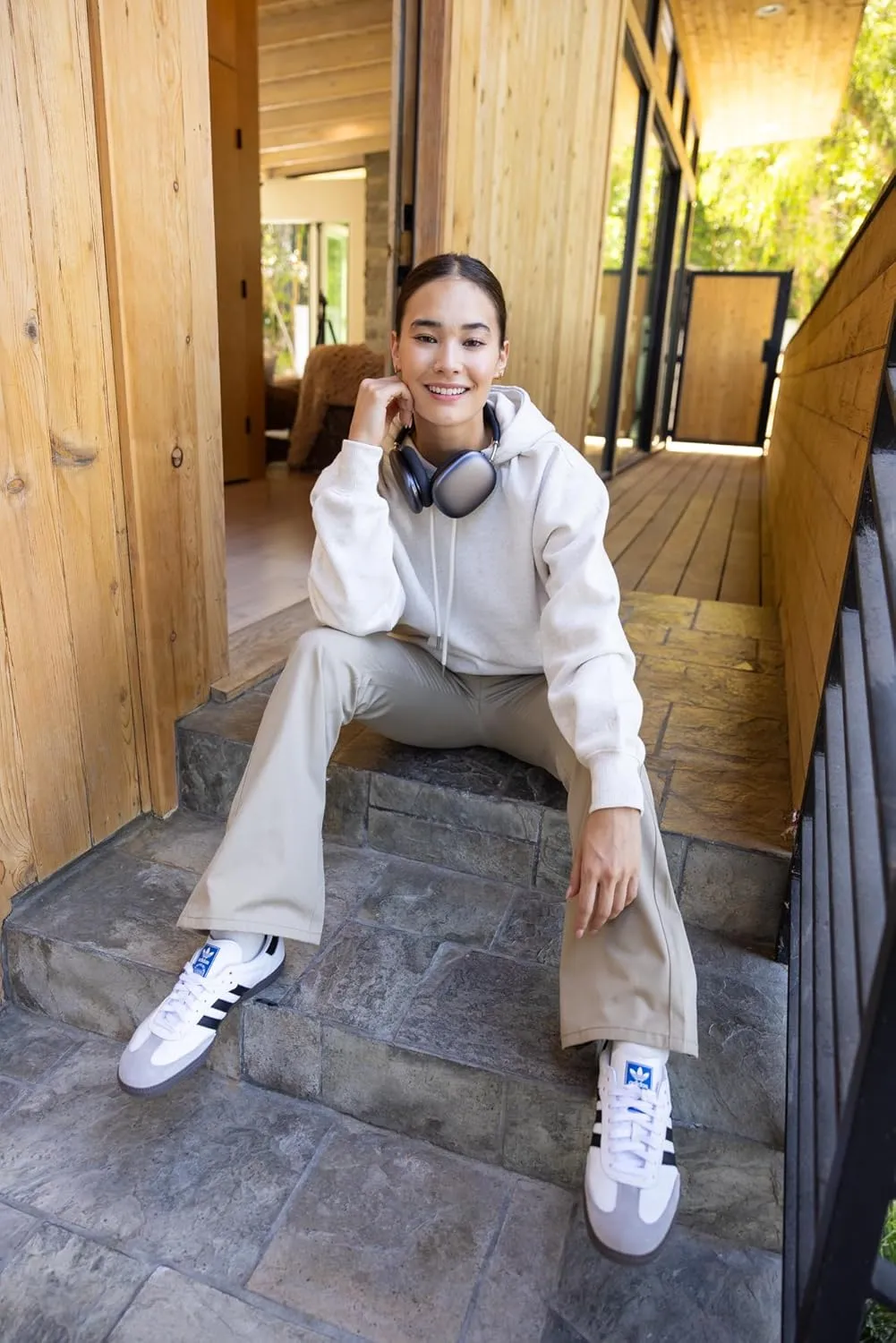 KHAKI & BLUE Women's Work Pants  Low Rise Flared Leg Bootcut Casual Trousers with Pockets