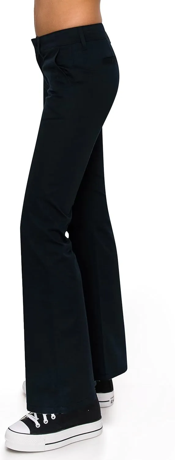 KHAKI & BLUE Women's Work Pants  Low Rise Flared Leg Bootcut Casual Trousers with Pockets