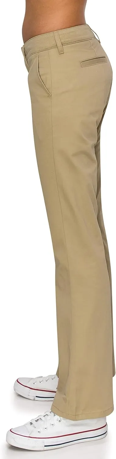 KHAKI & BLUE Women's Work Pants  Low Rise Flared Leg Bootcut Casual Trousers with Pockets