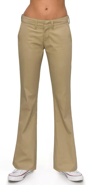 KHAKI & BLUE Women's Work Pants  Low Rise Flared Leg Bootcut Casual Trousers with Pockets
