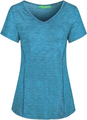 Kimmery V Neck T Shirts for Women Short Sleeve Workout Yoga Tops for Women
