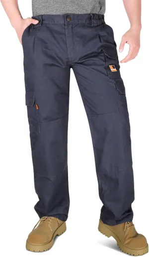 KONRECO FR Pants for Men Cargo Pockets Flame Resistant 7.5oz 100% Cotton Elastic Waist Work Pants