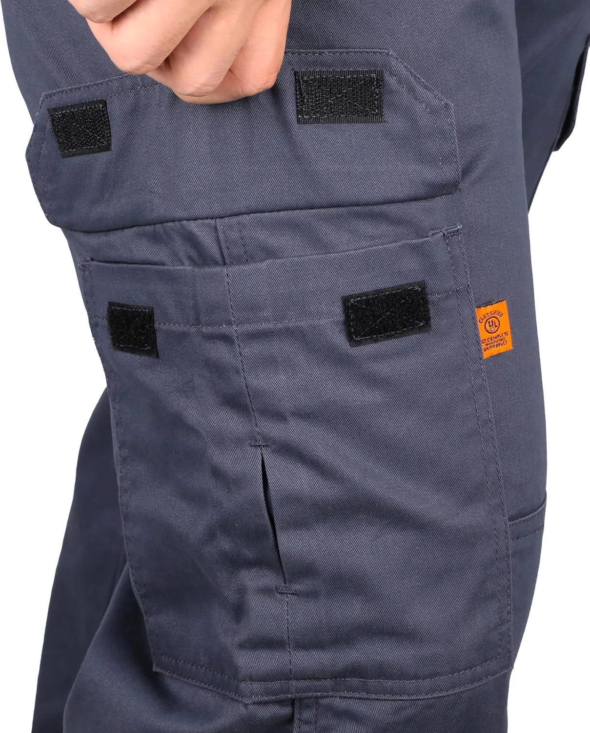 KONRECO FR Pants for Men Cargo Pockets Flame Resistant 7.5oz 100% Cotton Elastic Waist Work Pants
