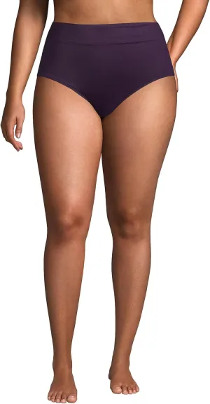 Lands' End Women's Tummy Control High Waisted Bikini Bottoms