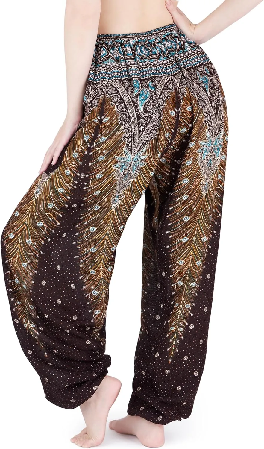 Lannaclothesdesign Women's Elephant Hippie Boho Yoga Harem Pants