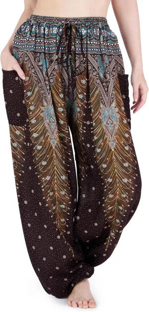 Lannaclothesdesign Women's Elephant Hippie Boho Yoga Harem Pants