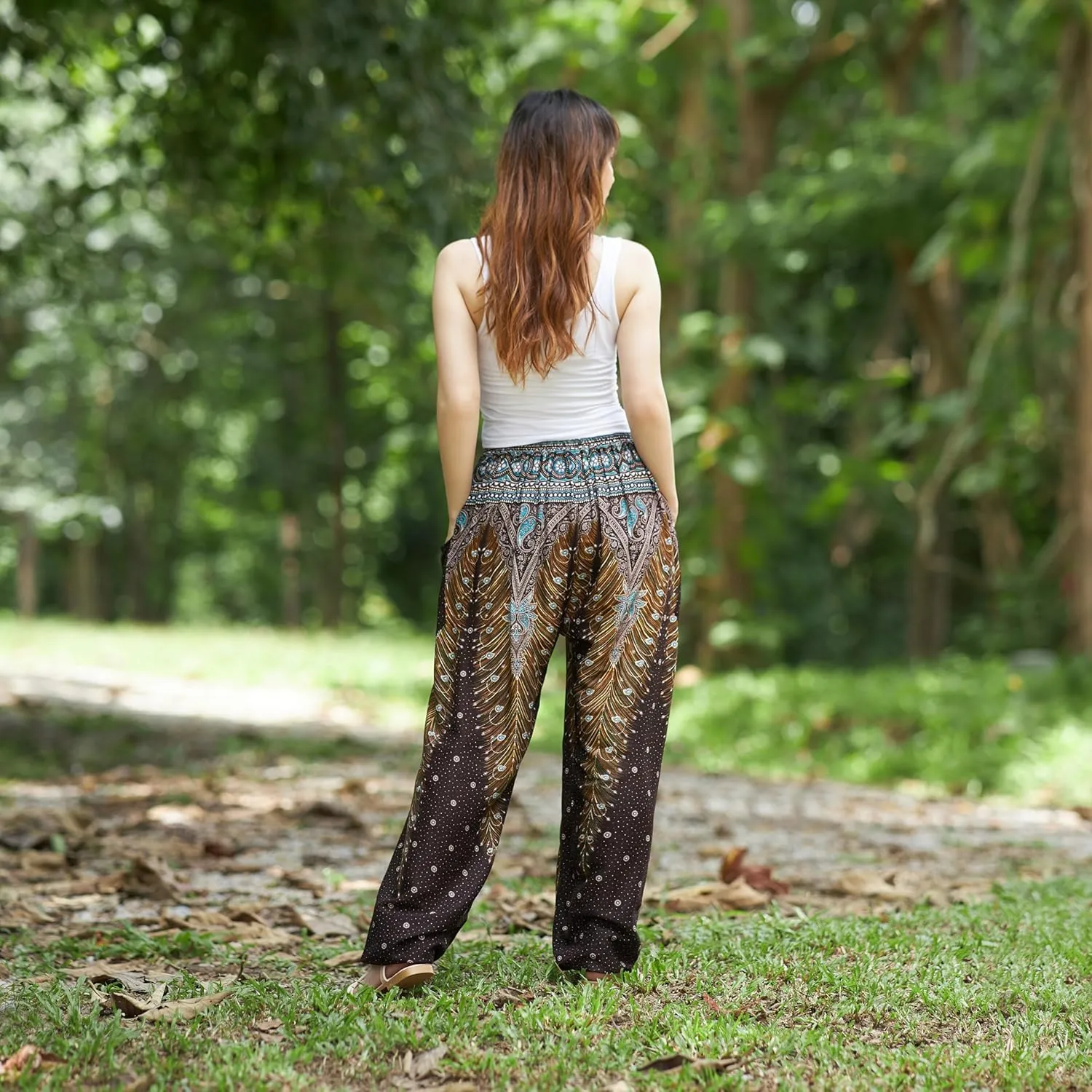Lannaclothesdesign Women's Elephant Hippie Boho Yoga Harem Pants