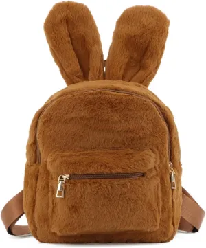 Lanpet Cute Bunny Backpacks for Women Rabbit Ears Backpack Fluffy Shoulder Bag Satchel