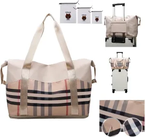 Large Capacity Travel Luggage Bag, Women's Tote Bag to Carry Airplane Fits Under Seat, Men's Short Business Carry-on Sports Gym Dry and Wet Separation BagElegant Coffee