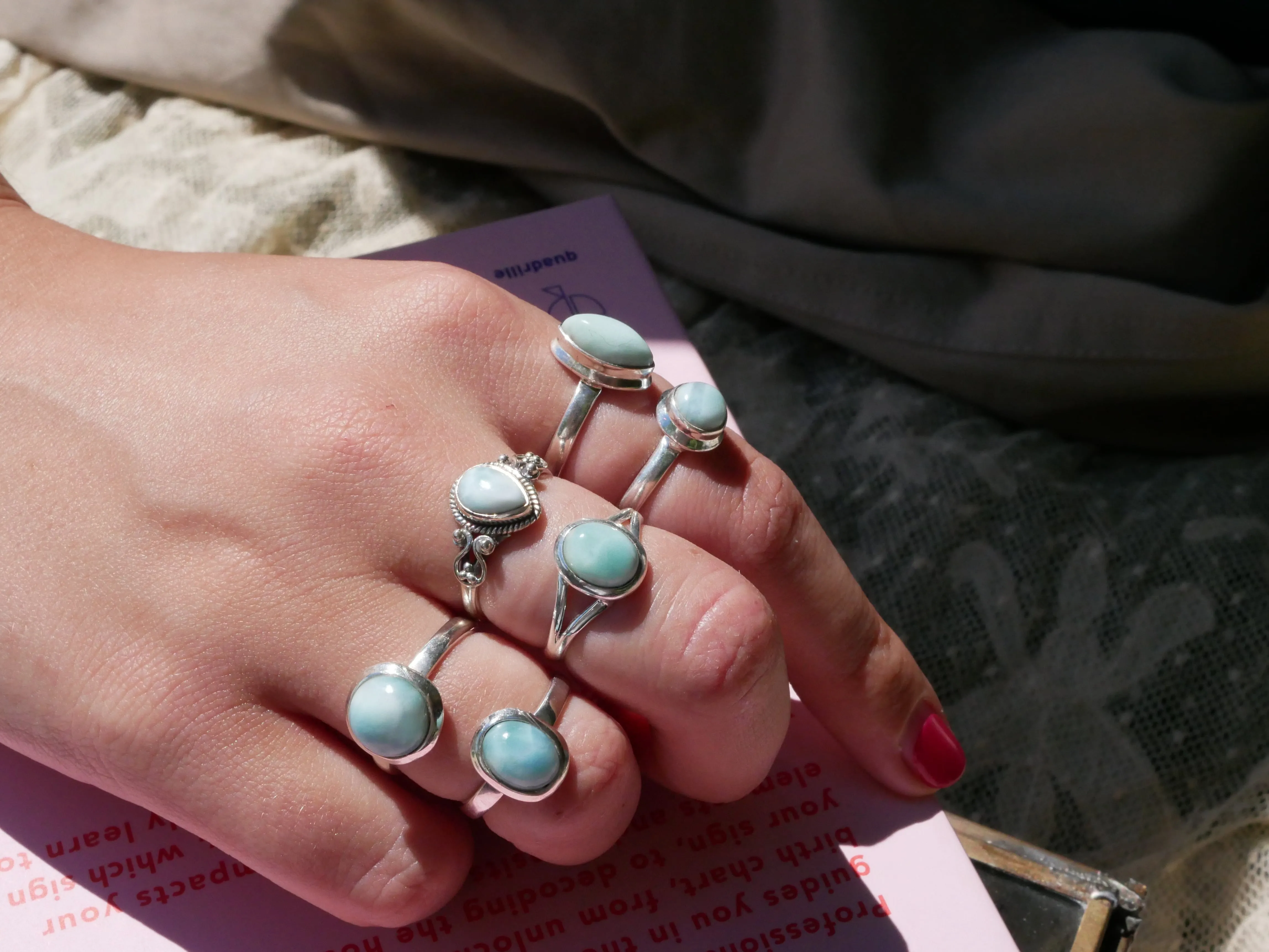 Larimar Ari Ring - Marquise (US 6 & 8)